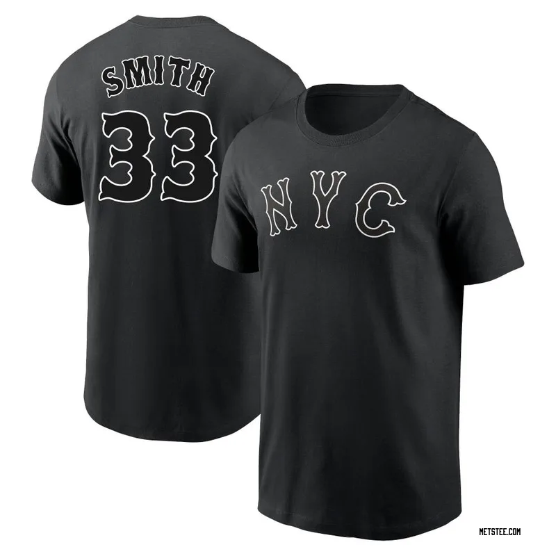Drew Smith New York Mets Men's Black 2024 City Connect Name & Number T-Shirt