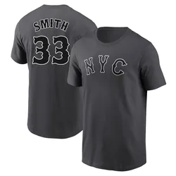 Drew Smith New York Mets Men's Graphite 2024 City Connect Fuse Name & Number T-Shirt