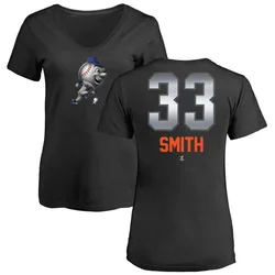Drew Smith New York Mets Women's Black Midnight Mascot V-Neck T-Shirt -