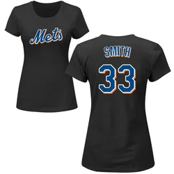 Drew Smith New York Mets Women's Black Roster Name & Number T-Shirt -