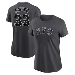 Drew Smith New York Mets Women's Graphite 2024 City Connect Fuse Name & Number T-Shirt