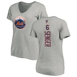 Hayden Senger New York Mets Women's Backer Slim Fit T-Shirt - Ash