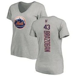 Huascar Brazoban New York Mets Women's Backer Slim Fit T-Shirt - Ash