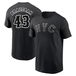 Huascar Brazoban New York Mets Youth Black 2024 City Connect Name & Number T-Shirt