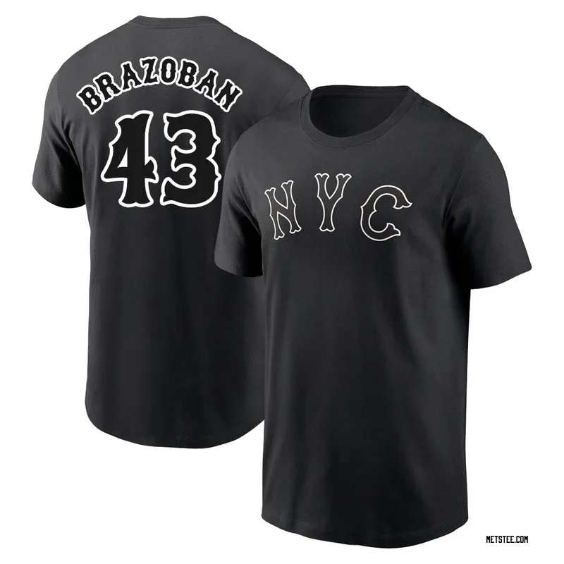 Huascar Brazoban New York Mets Youth Black 2024 City Connect Name & Number T-Shirt