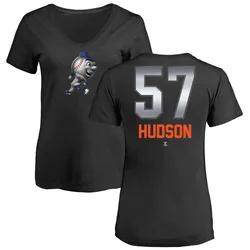Joe Hudson New York Mets Women's Black Midnight Mascot V-Neck T-Shirt -