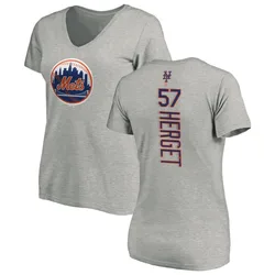 Kevin Herget New York Mets Women's Backer Slim Fit T-Shirt - Ash