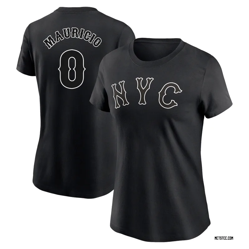 Ronny Mauricio New York Mets Women's Black 2024 City Connect Name & Number T-Shirt